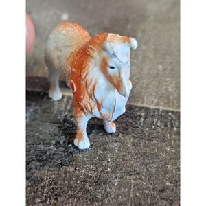 Mini orange border collie dog‎ animal toy figure